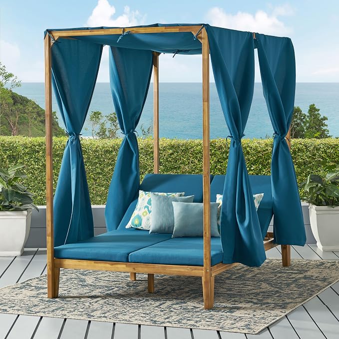 Christopher Knight Home Muntz Outdoor Acacia Wood Daybed Frame Only, Wooden - Image 4