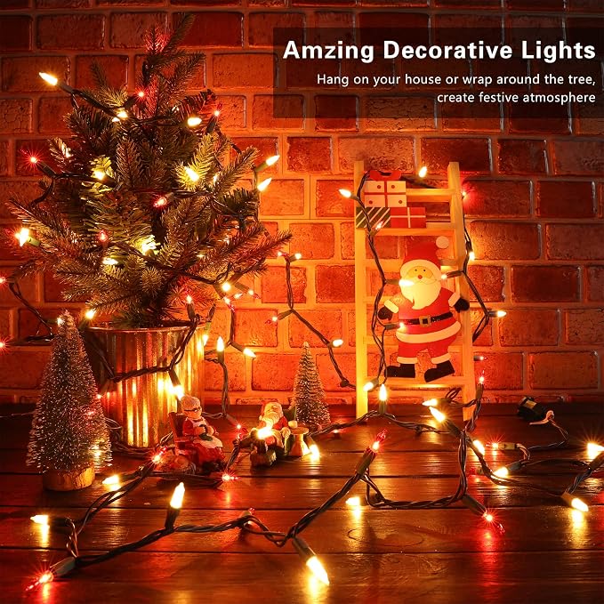 BrizLabs 300 Counts Red & White Christmas Lights, 69.6ft Mini Lights Connectable - Image 5