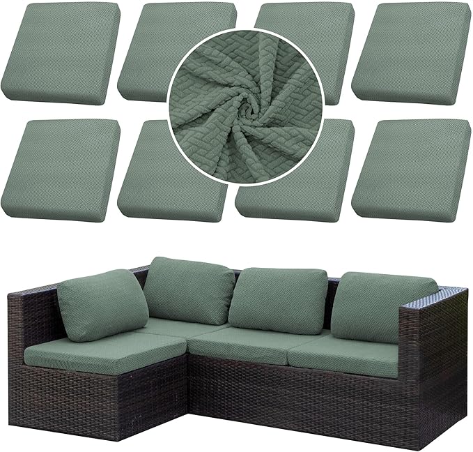 Outdoor Cushion Covers Set, Replacement by SUKAIKEQA
