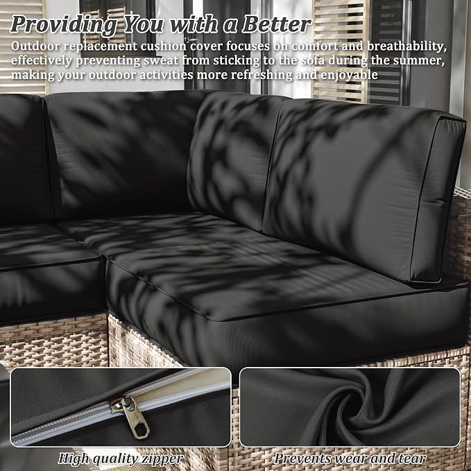 14 Pcs Outdoor Cushion Slipcovers Outdoor Patio Cushion Covers Replacement - Image 4
