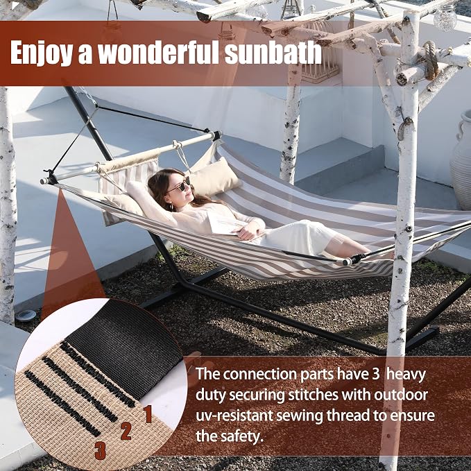TegerDeger Anti-flip 12FT Hammock Large Hammock 450LB Capacity - Image 4