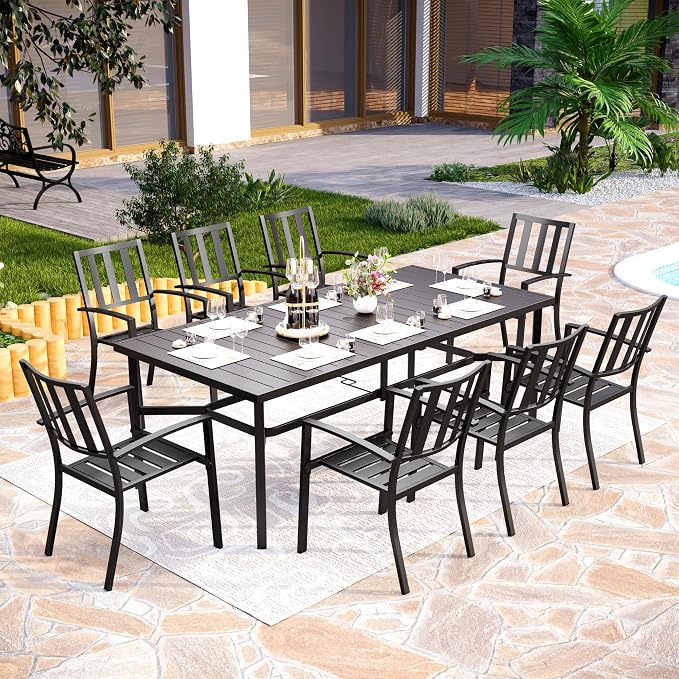 PHI VILLA 9 Pieces Outdoor Dining Set - Image 6
