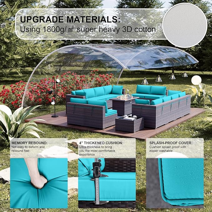 Kullavik 15 Pieces Outdoor Patio Furniture Set - Image 4