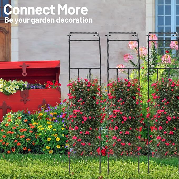 Twira Half Side Garden Arch Trellis, 7.9FT Metal Arbor Trellis - Image 8