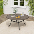 VICLLAX 53" Round Patio Table, Outdoor Dining Table by HOME