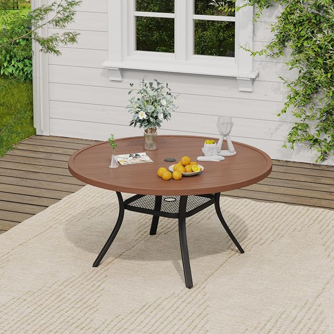 VICLLAX 47.2" Round Patio Table, Outdoor Dining Table - Image 2