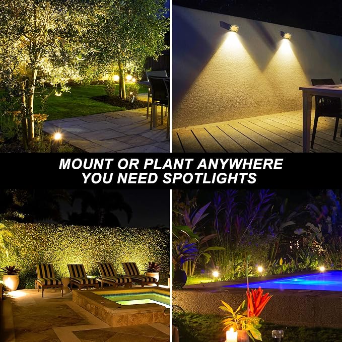 Solar Spot Lights Outdoor, 20 LED IP65 Waterproof Solar Landscape Spotlights - Image 2