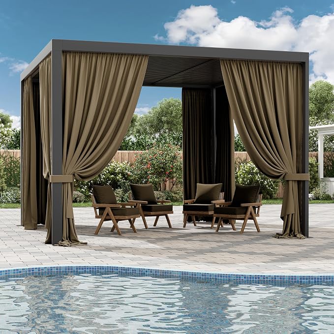 Gazebo Universal Replacement Privacy Curtain, 4-Panels Sidewall Curtains by WelcometoKimunukStore