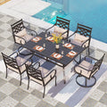 PHI VILLA 7 Pcs Patio Dining Sets, Outdoor Table Chair Set by PHIVILLAThepioneerofcomfortablehouseholdsupplies
