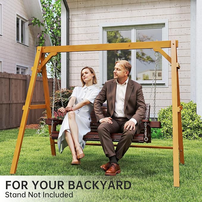 Wooden Outdoor Porch Swings, 2 Seater Front Porch Swing - Image 6