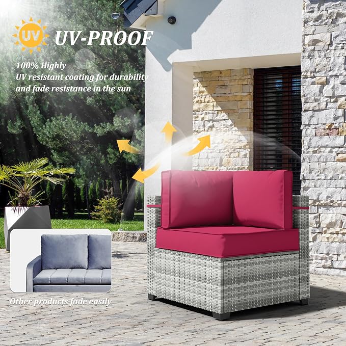 14 Pcs Outdoor Cushion Covers Patio Cushion Slipcovers Replacement Splash Proof - Image 5