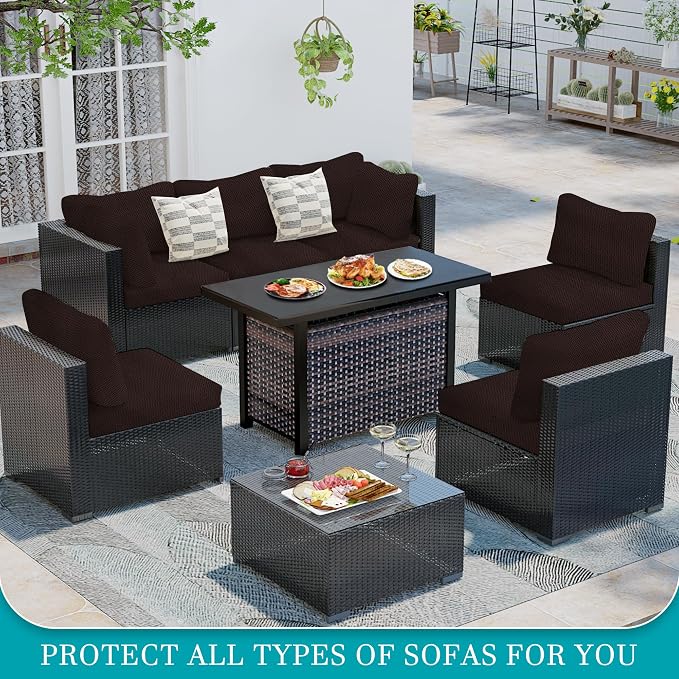 12Pcs Stretch Patio Cushion Covers, Outdoor Couch Covers Replacement, Outdoor - Image 4