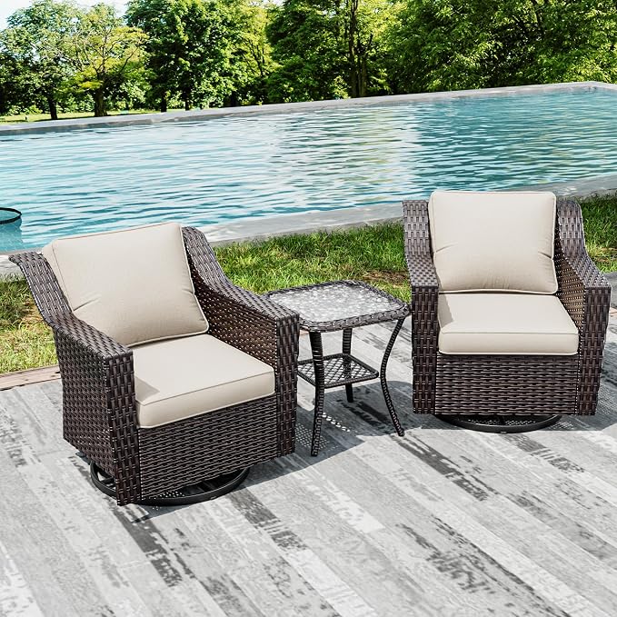 Joyside Wicker Patio Furniture Sets, 3 Pieces Upgraded Large Size Outdoor - Image 7