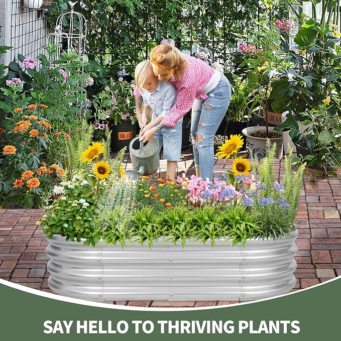 1MORE Galvanized Raised Garden Bed- Planter Garden Boxes Outdoor, Raised Beds - Image 2
