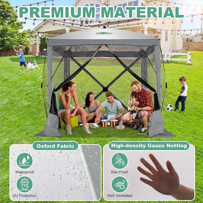 COBIZI 6x6 FT Pop up Gazebo Tent, Waterproof Instant Screen - Image 6