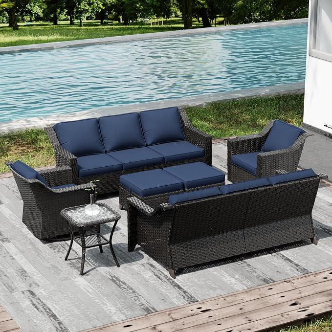 Joyside Wicker Patio Furniture Sets, 7 Pieces Upgraded Large Size Outdoor - Image 7