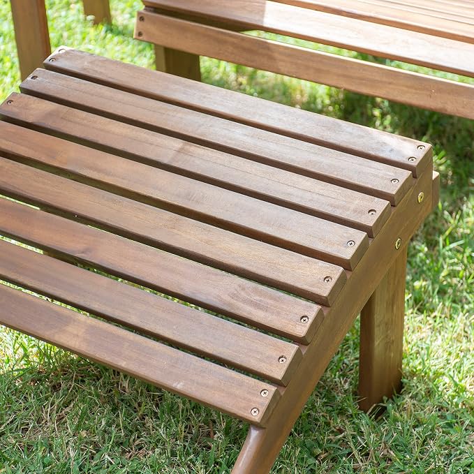 Linon Home Dcor Linon Adirondack Woodstock Ottoman, Teak Stain, 21.6"W x - Image 6