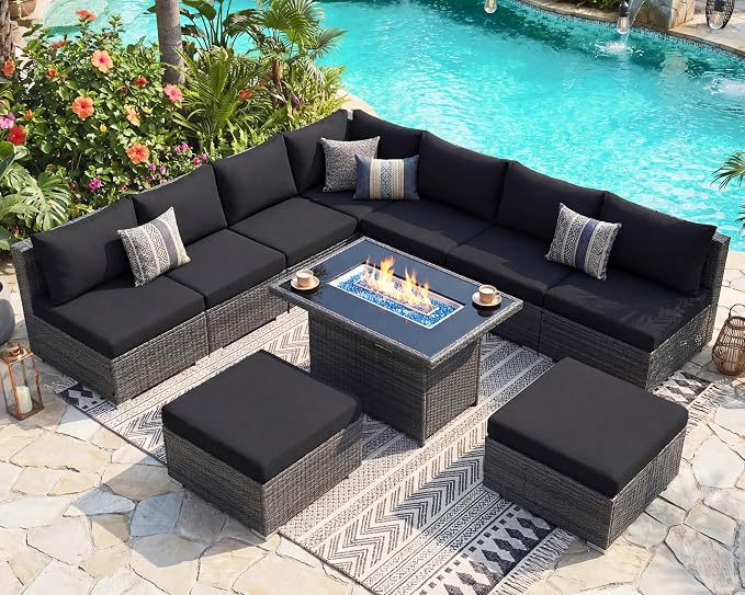 NICESOUL 10 Pcs Outdoor Sectional Set - Image 2