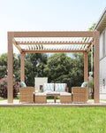 GarveeLife Louvered Pergola 10 ft x10', Outdoor Pergola by GarveeLife