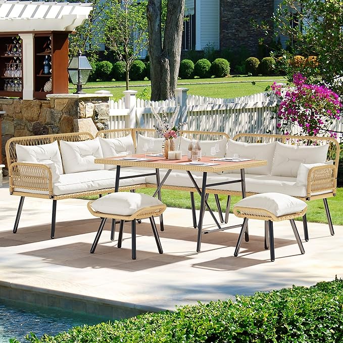 YITAHOME Patio Wicker L-Shaped Furniture Set, All-Weather Rattan Outdoor - Image 4