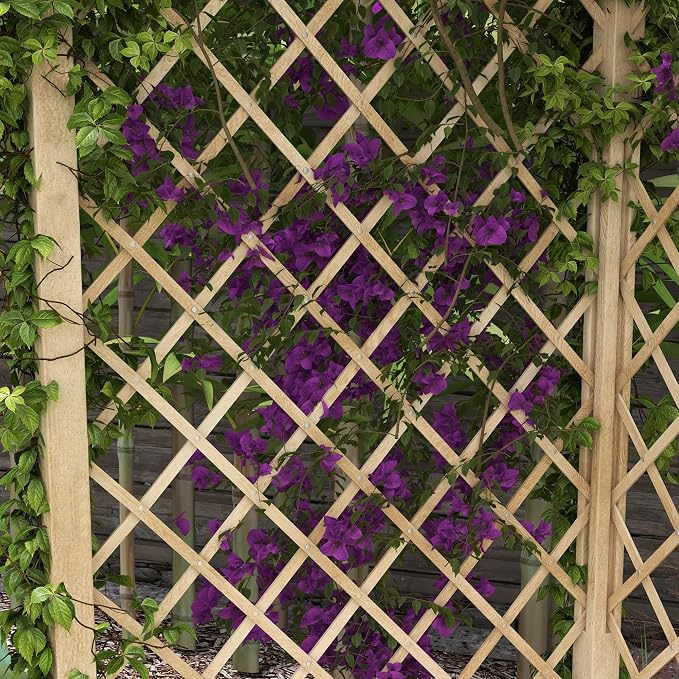 Outsunny 55" Garden Arch Bench, Wooden Trellis Park Bench - Image 8
