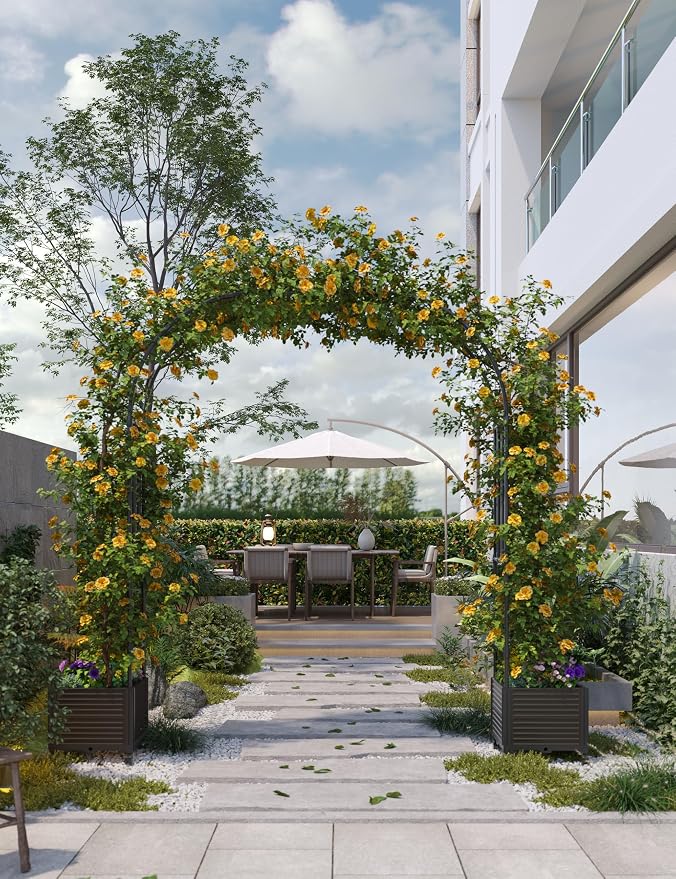 Sturdy Rustproof Metal Garden Arch Trellis - Image 3