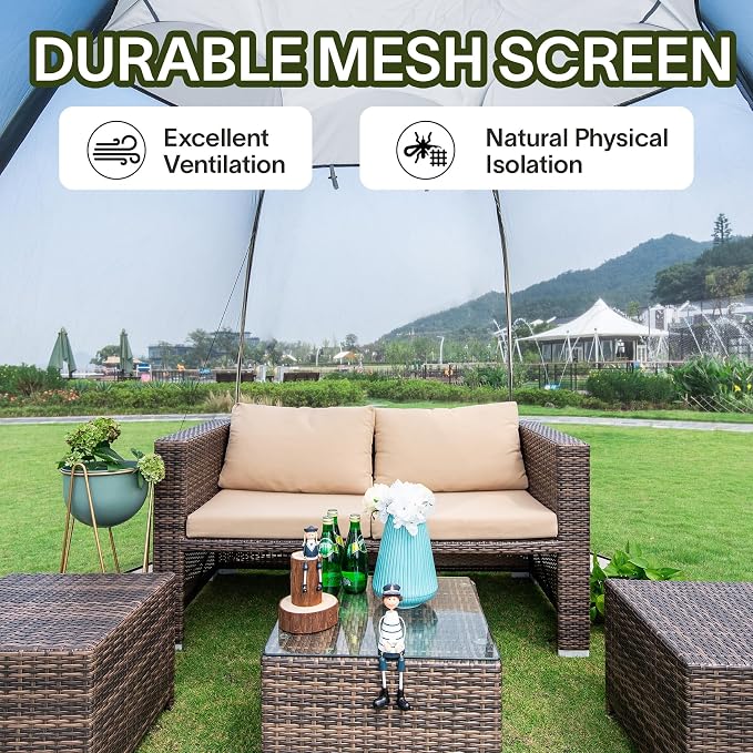 Alvantor® Screen House Gazebo, Pop Up Igloo Screened Canopy Tent - Image 4