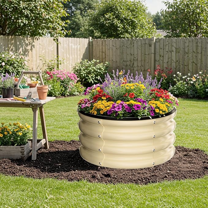 ZXZYHFTY Round Galvanized Raised Garden Bed kit, Round Large Metal Raised - Image 8