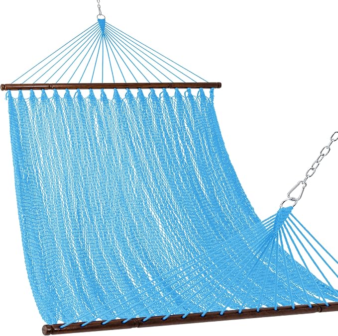 Lazy Daze Hammocks 10.5 FT Double 2 Person Caribbean Rope Hammock, Hand Woven by LazyDazeHammocks