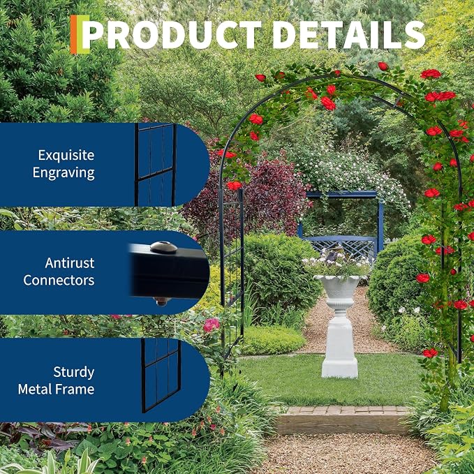 Thickened Garden Arch, Heavy Duty Metal Trellis - Image 4