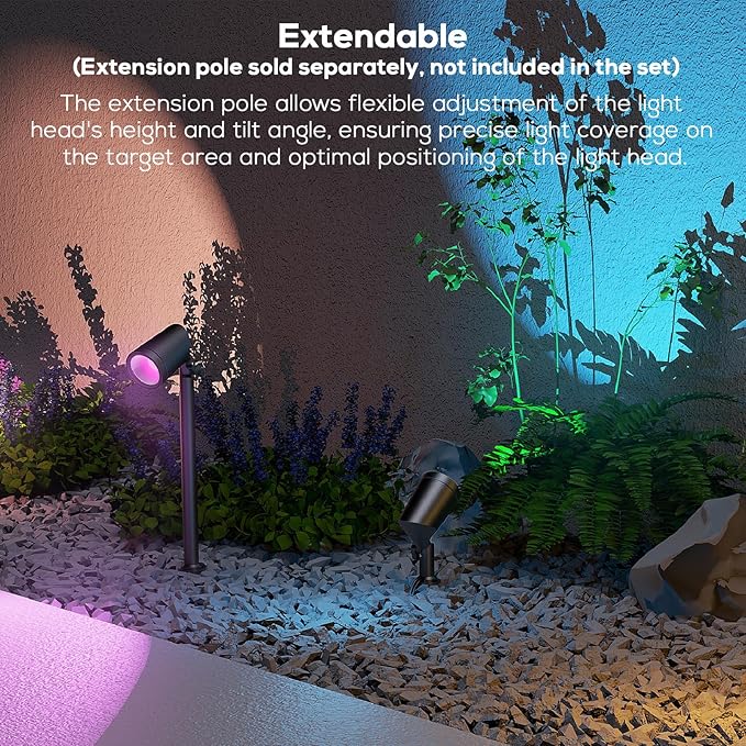 SUNTHIN 4 Pack Smart Landscape Lights, RGBW Color Changing Landscape Lights - Image 7