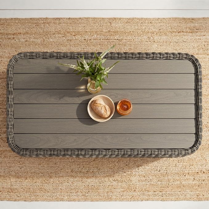 CHITA Wicker Patio Coffee Table, 41” All-Weather Rattan Outdoor Coffee Table - Image 3