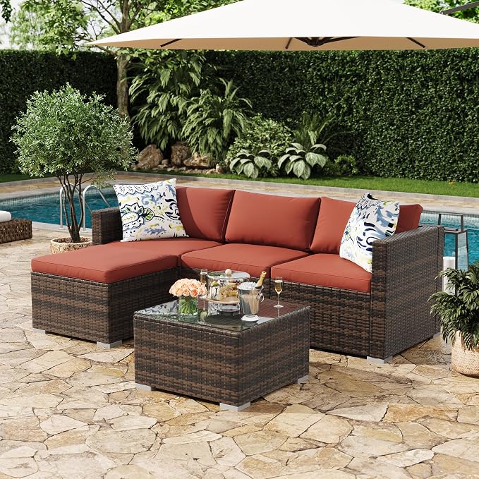 GAOMON 5-Piece All-Weather Patio Furniture Set, Convertible Outdoor Sectional - Image 3