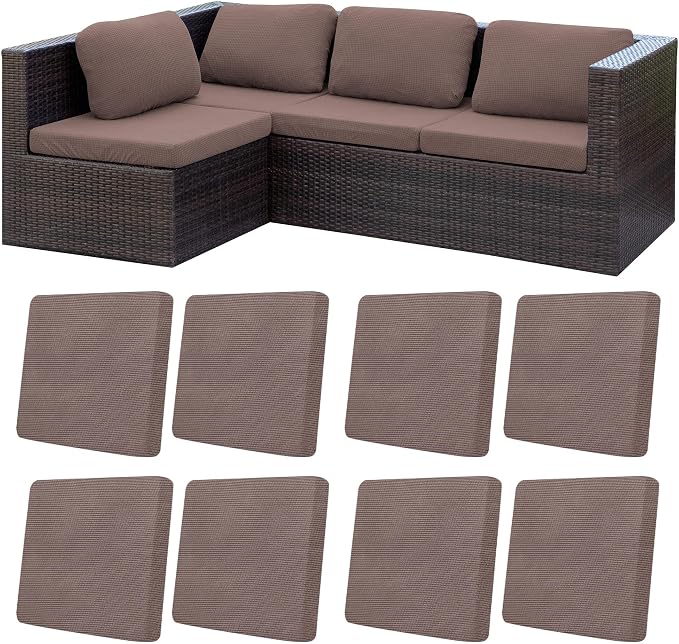 8Pcs Patio Cushion Covers, Outdoor Cushions Covers, Stretch Cushion Covers by Unknown