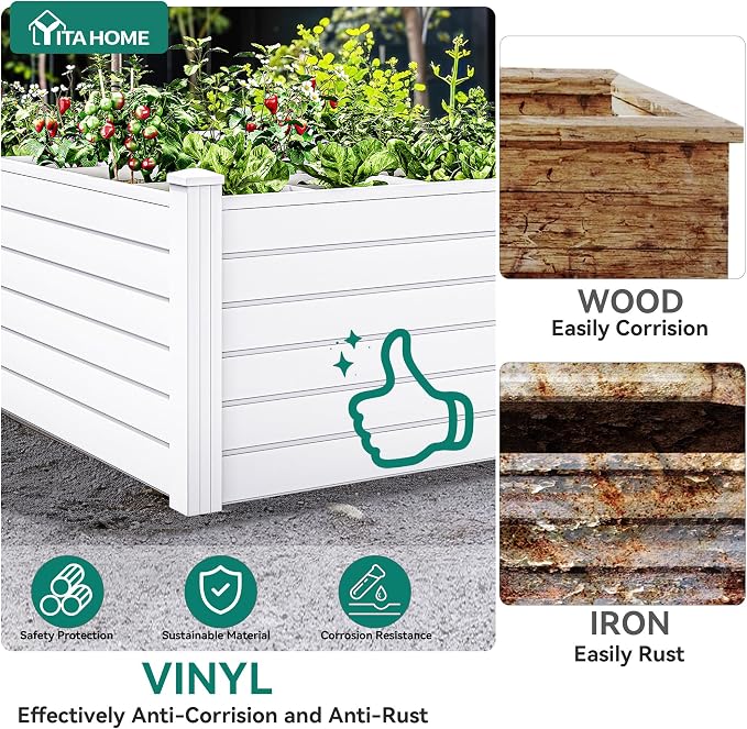 YITAHOME 48x48x24 in Plastic Raised Garden Bed 2pcs - Image 4