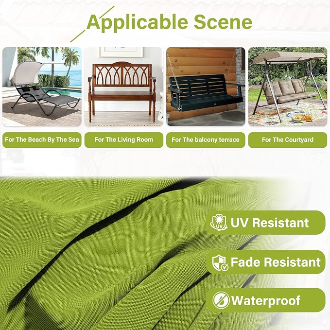 Porch Swing Cushion with Backrest, Waterproof Bench Cushion - Image 5