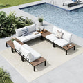 MFSTUDIO 7 Pieces Patio Furniture Set, Outdoor Metal Frame Patio Sectional Sofa by MFSTUDIO