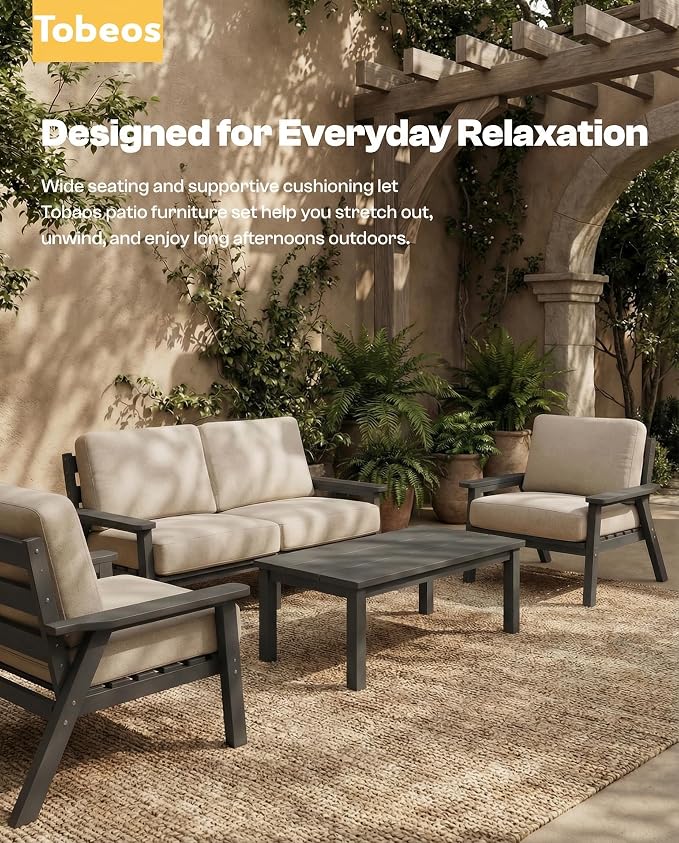 Patio Furniture Set, HDPE Outdoor Sofa Set - Image 7