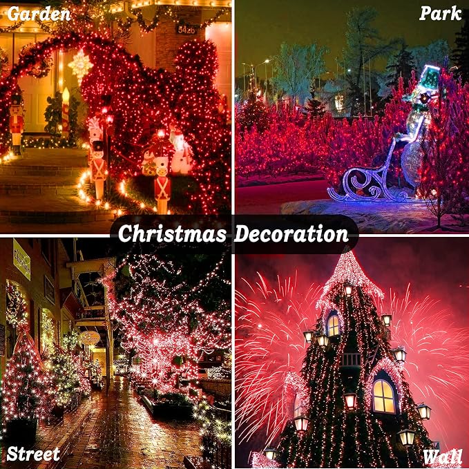 KNONEW 403ft 1000 LED String Lights Outdoor Christmas Lights 8 Modes & Timer - Image 8