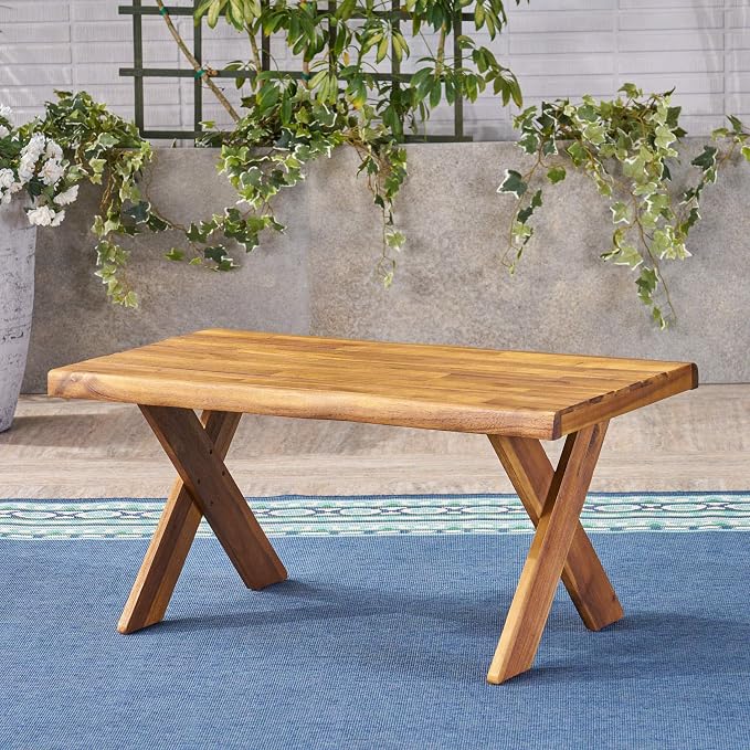 Christopher Knight Home Irene Outdoor Acacia Wood Coffee Table, Sandblast Teak - Image 4