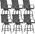 Yaheetech Patio Swivel Barstools Outdoor Chairs Set of 6, High Bistro Stools by Yaheetech