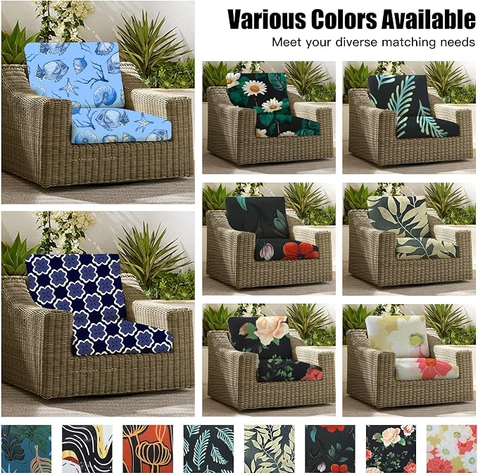 8Pcs Patio Cushion Covers, Outdoor Cushions Covers, Stretch Cushion Covers - Image 4