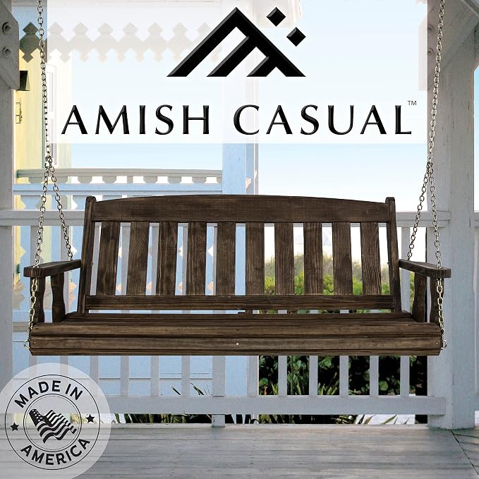 Amish Casual Heavy Duty 800 Lb Mission Treated Porch Swing - Image 4