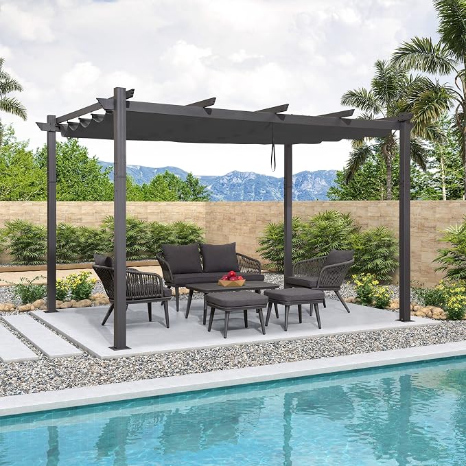 PURPLE LEAF 10' X 12' Outdoor Retractable Pergola - Image 2