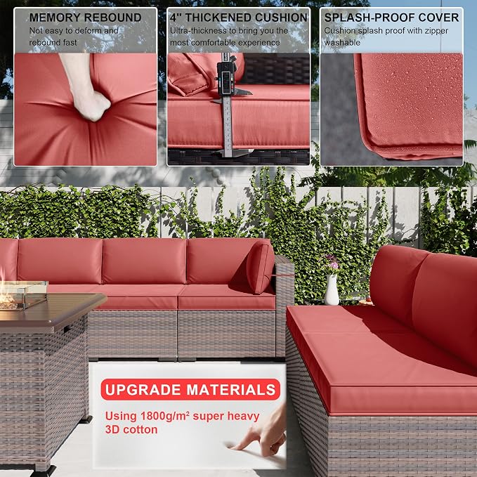 Kullavik 10 Pieces Outdoor Patio Furniture Set - Image 3