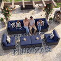 NICESOUL Outdoor Sofa Set of 8, Deep Seating Extra Large Patio Conversation Set by NICESOUL