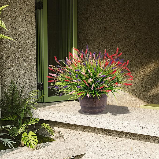 Artificial Faux Plants Flowers for Outdoor Decorations, Fake Monkey Grass for - Image 4