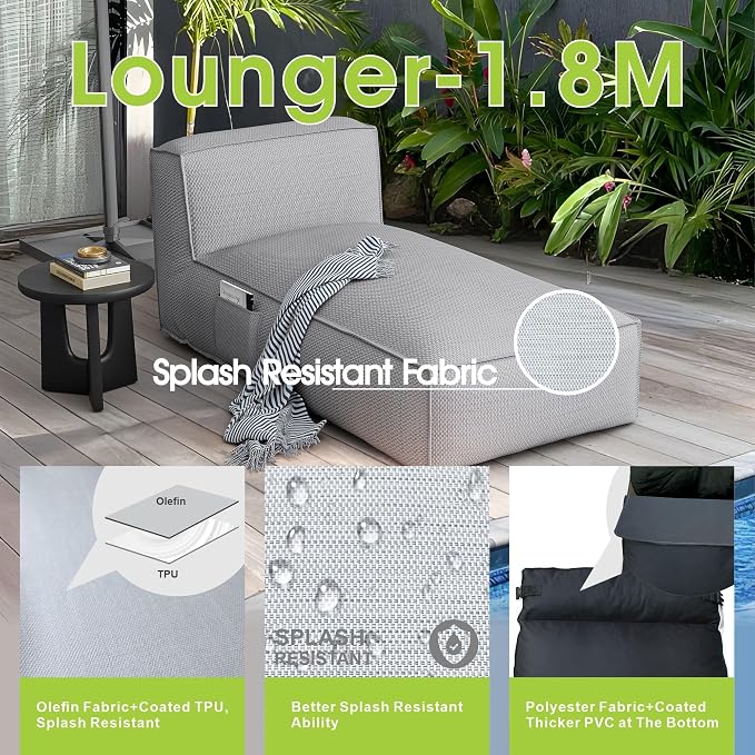 Outdoor Bean Bed Chair Sun Lounger, Outdoor Couch Sofa - Image 6