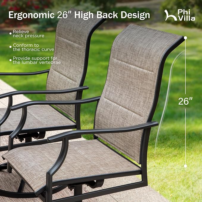 PHI VILLA Swivel Patio Chair Set of 6, All Weather-Resistant - Image 4
