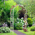 Plow & Hearth Arch Metal Outdoor Garden Arbor Montebello White, 7 Feet Tall by EvergreenGarden